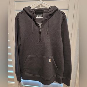 XL Womens Carhartt pullover partial zip hoodie grey